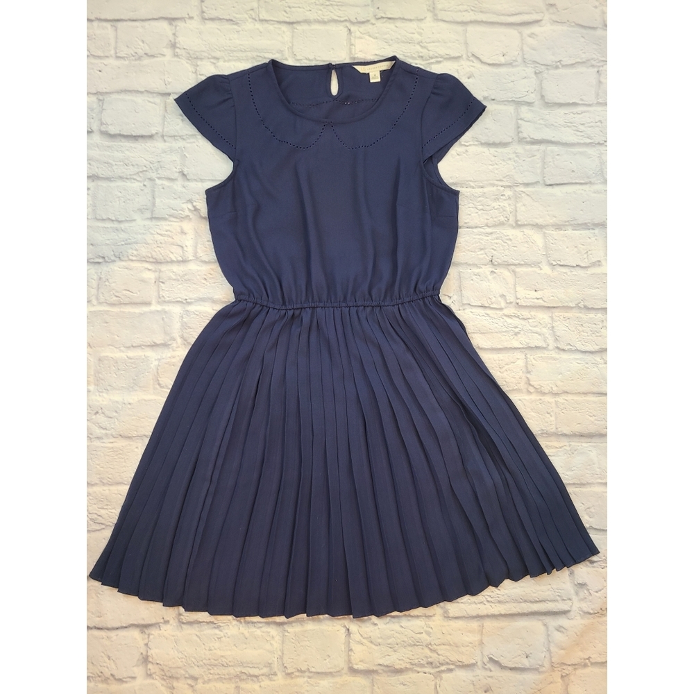 LC Lauren Conrad Navy Pleated Dress Size M